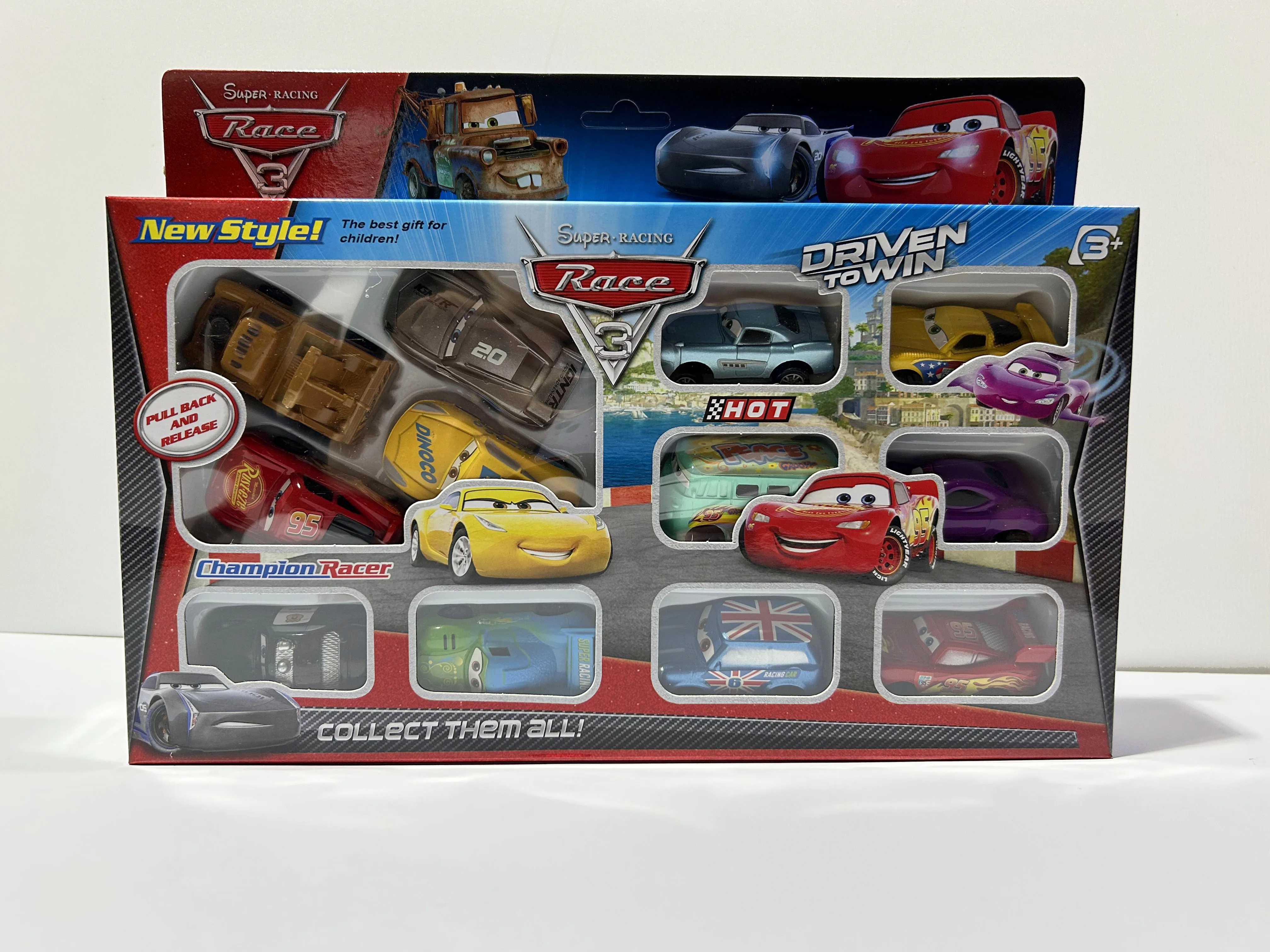 12 stks/set Disney Pixar Cars Lightning Mcqueen Jackson Storm Pvc Model Back-Force Auto Speelgoed Voor Kinderen Verjaardagscadeau set Kerst