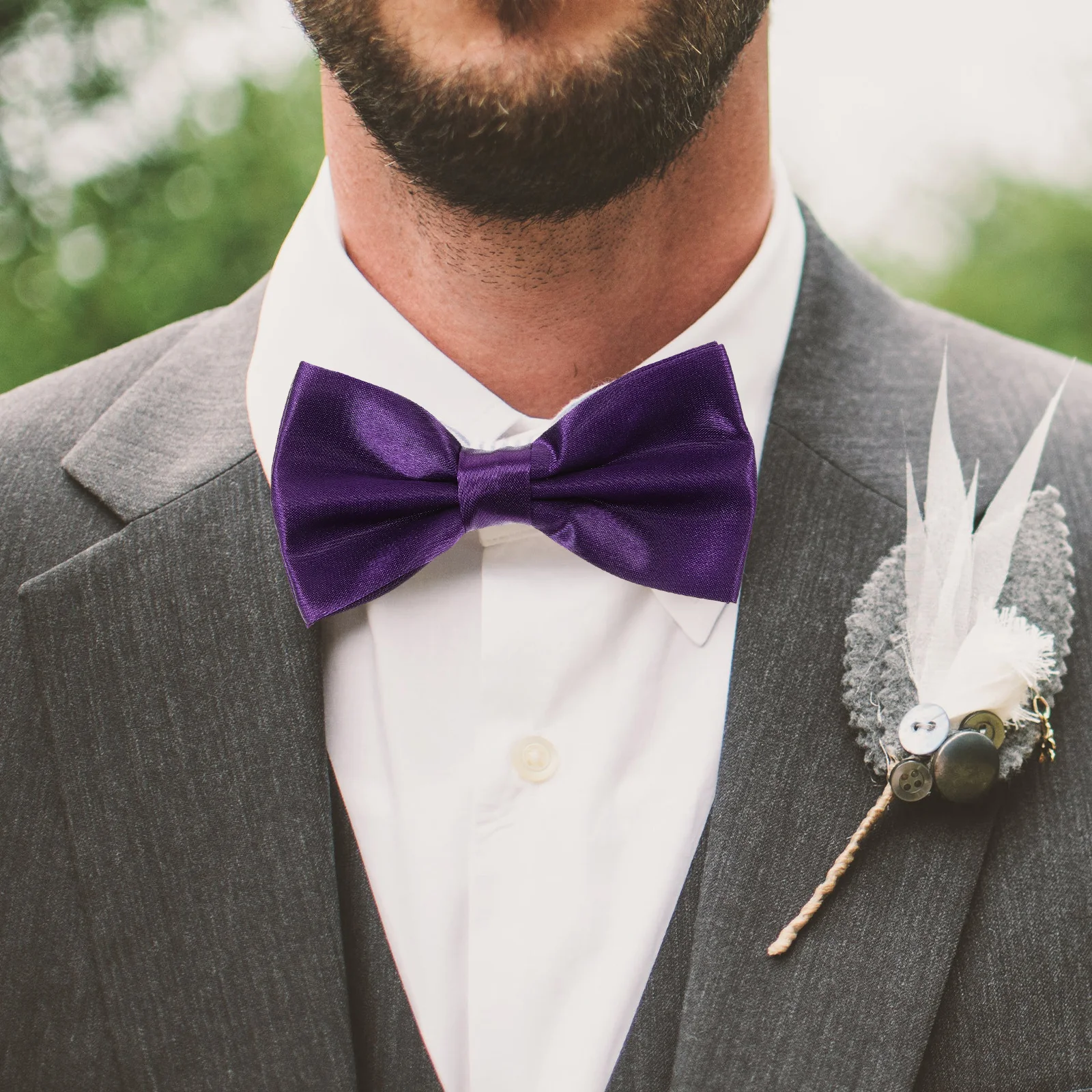 

White Bow Pocket Square Cummerbund Set Satin Bow Tie Set Material Men Tuxedo Accessories Formal Occasions Gift
