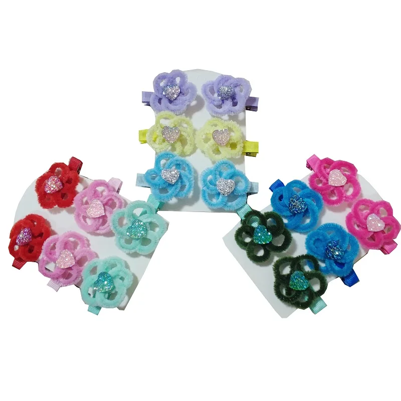 

2 шт., заколка для волос с блестящим сердечком для женщин и девочек, заколки для волос с цветком, милые головные уборы, модные заколки для волос, аксессуары для волос