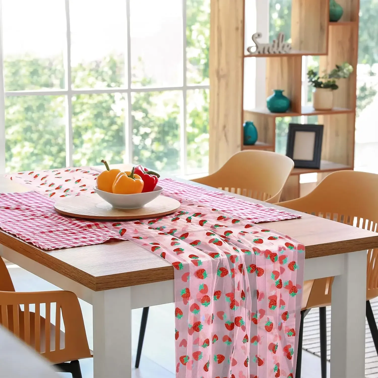 75*180 سنتيمتر الفراولة تول الجدول عداء ، شير الوردي بريق شبكة الفراولة مفرش المائدة لفتيات حفل زفاف عيد ميلاد #2