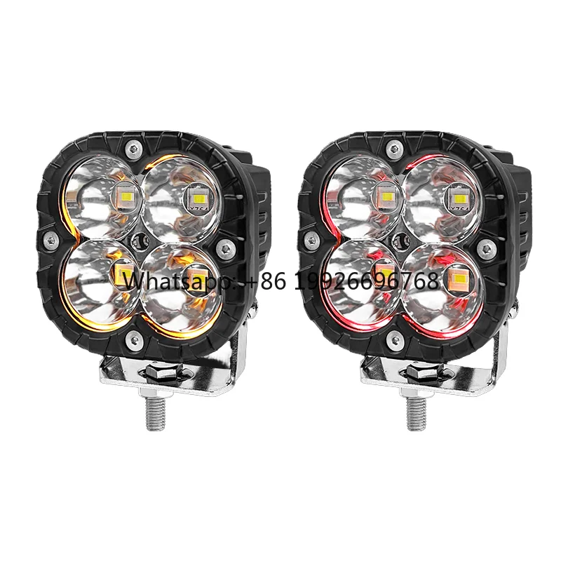 Custom 40W 3.5 Inch Offroad LED Work Light Amber Spotlight LED Light Cube Pods Daytime Running LED DRL Fog Lights for ATV 4X4WD