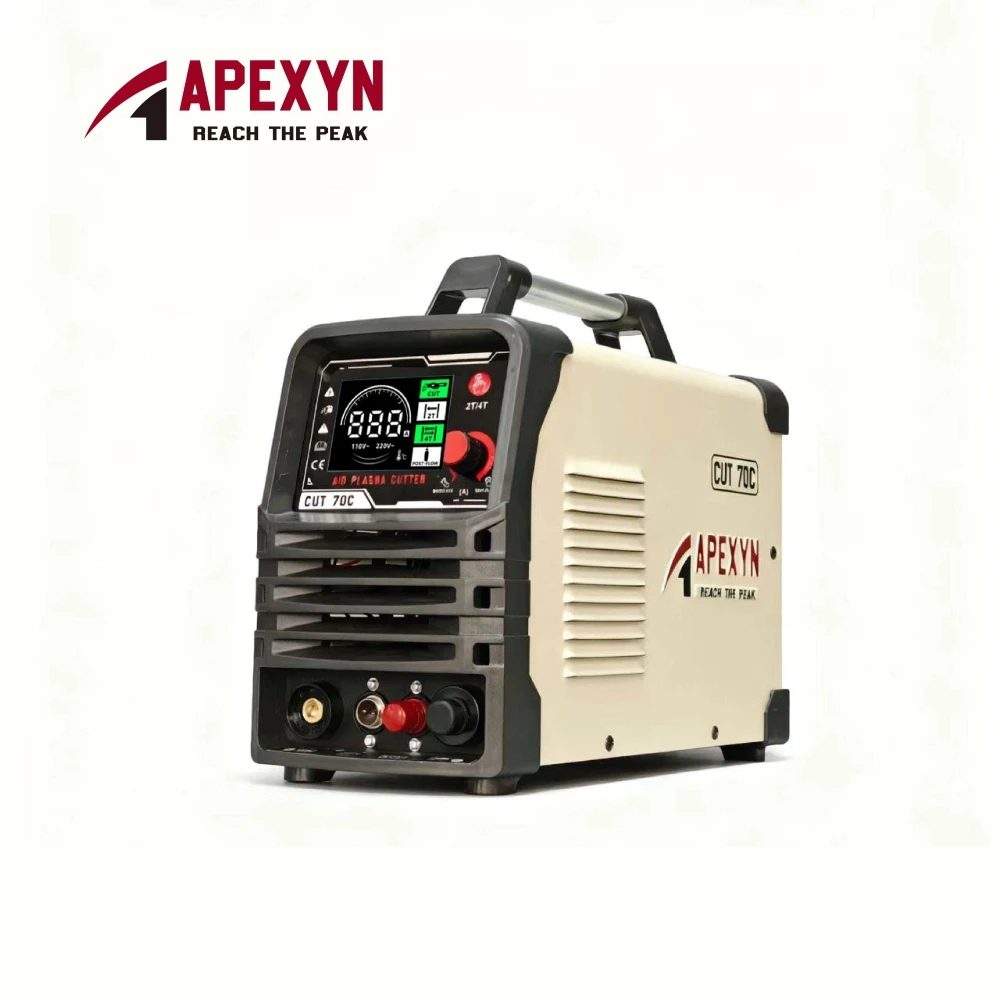 APEXYN Air Plasma Cutter CUT-70C Max Cutting 20mm Metal Cutting Pilot Arc Large LED Display Dual Voltage 110/220V 9400W MOQ 1
