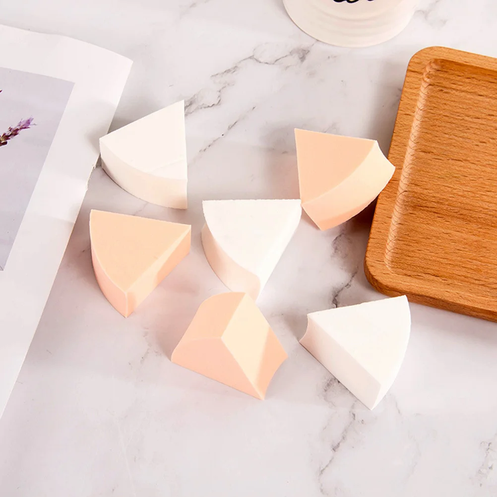 Esponja de maquillaje, juego de esponjas para polvos de 6 piezas, suave y Flexible para base líquida, polvo prensado, uso seco y húmedo con estuche de almacenamiento