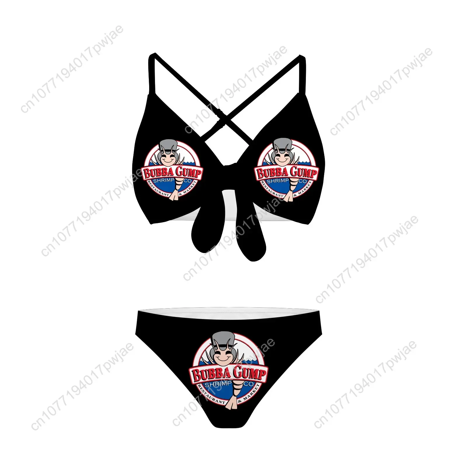 BUBBA GUMP SHRIMP Bathing Suits Cross Strap Suspenders Swimsuits Forrest Gump Womens Bikini Beach Swimwear Customized Beachwear