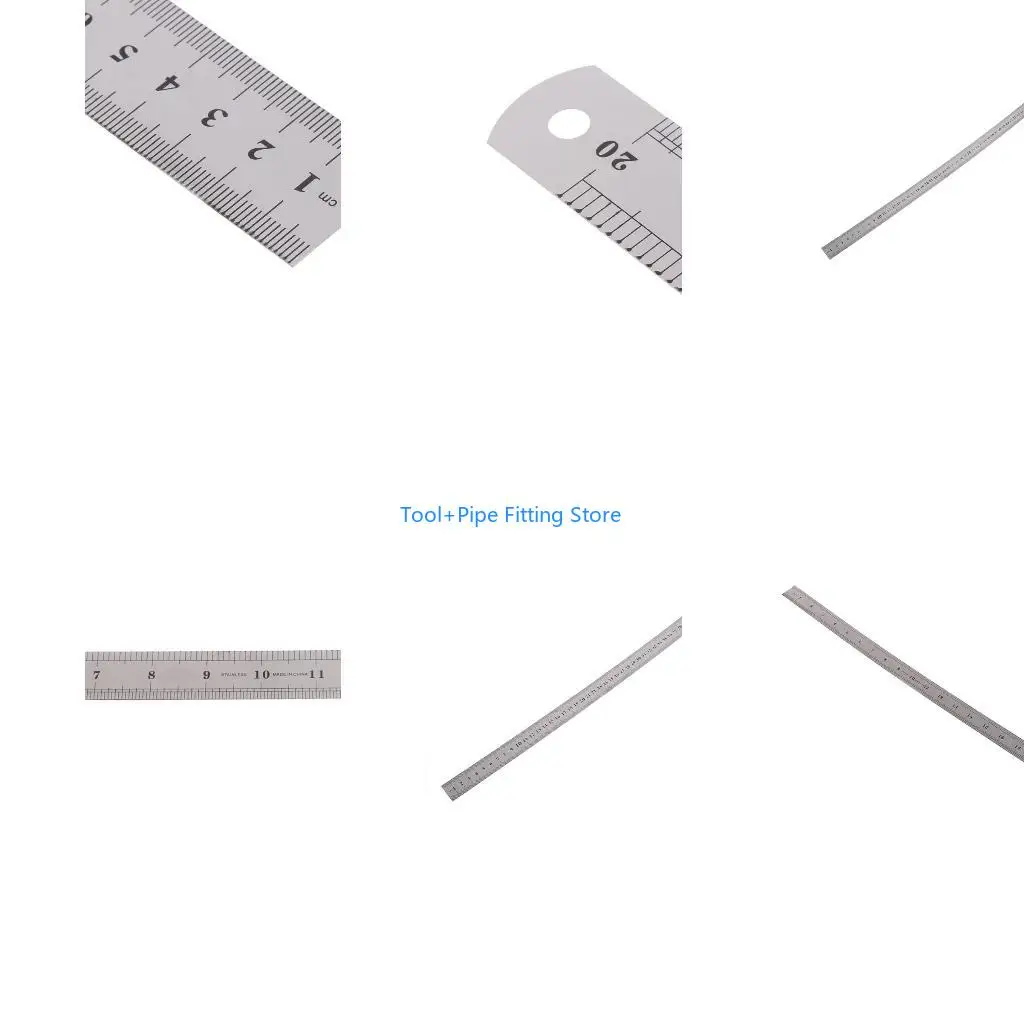 F92B Lightweight Stainless Steel Ruler Rule Measuring Measure Straight with Hole for Easy Hanging for Carpenter Students