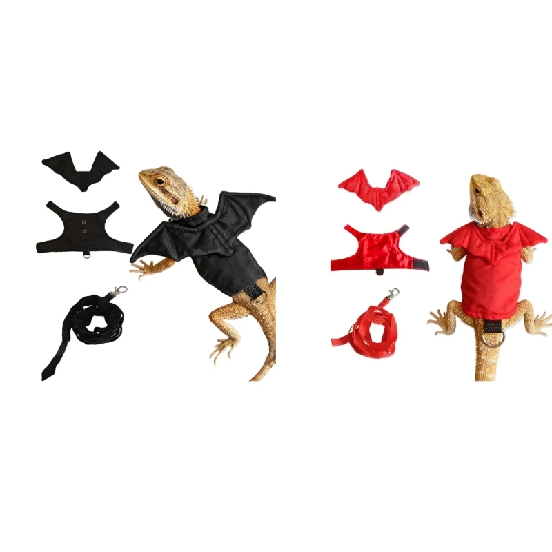 Comfortable Bearded Dragon Clothes Reptiles Harnesses Dinosaurs Costume Outdoor X3UC