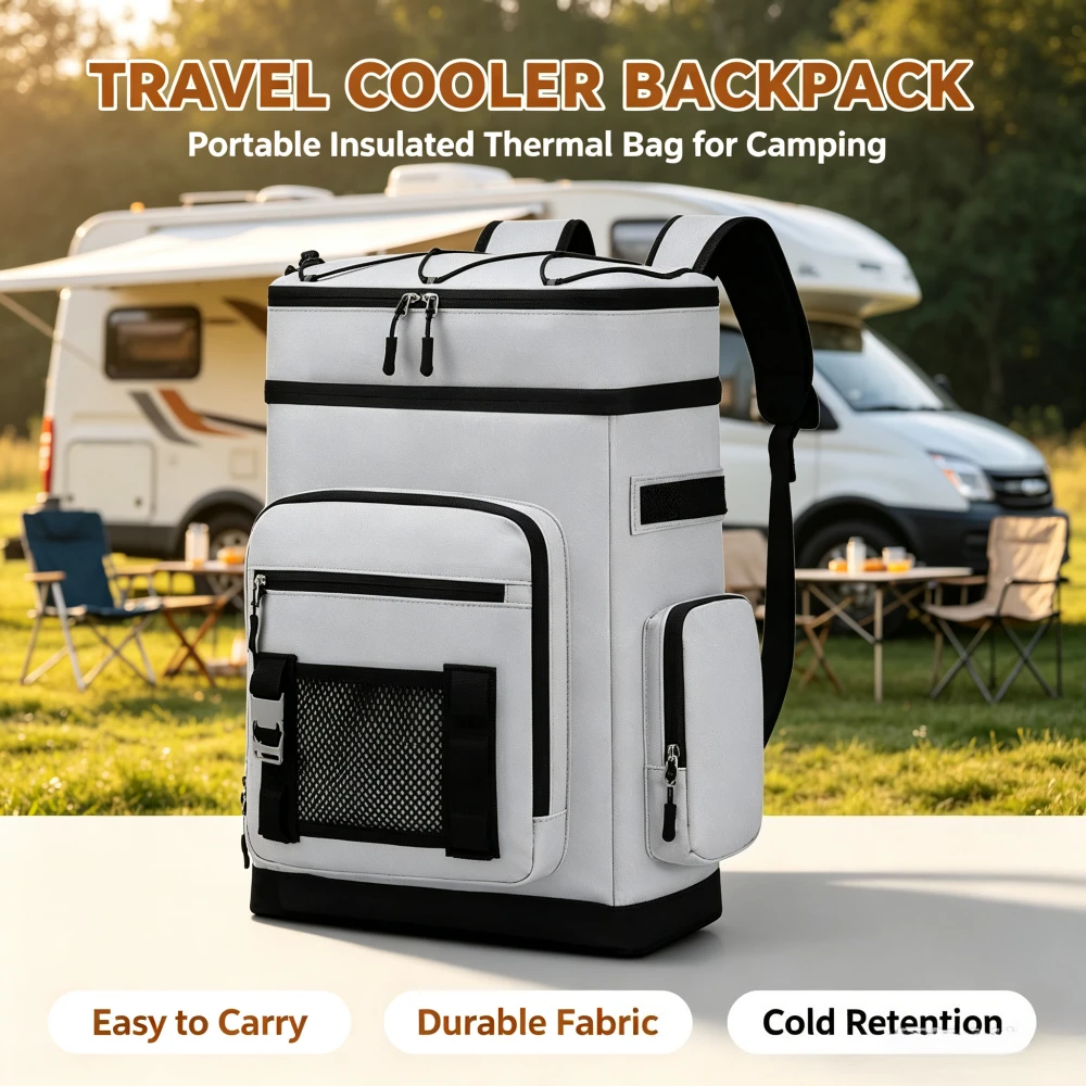 Waterproof Thermal Insulation Cold-proof Ice Pack Outdoor Camping Fishing Picnic Lunch Bag Leak-proof Refrigerated Backpack