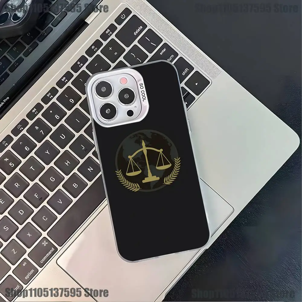 Law Judge Justice Lawyer Phone Case For iPhone 17,16,15,14,13,12,11,Pro,XS,Max,Plus,Mini,SE4,E White Matte Shockproof Cover