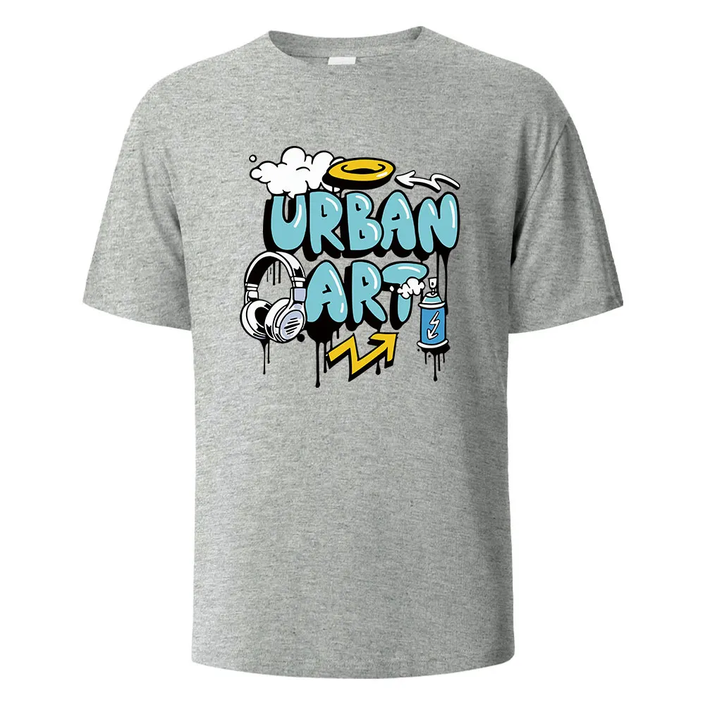 Urban Art Steetwear Druck T-Shirt für Männer 100% Baumwolle Sommer atmungsaktive Tops O-Neck Overs ize T-Shirts kurz ärmel ige Herren bekleidung