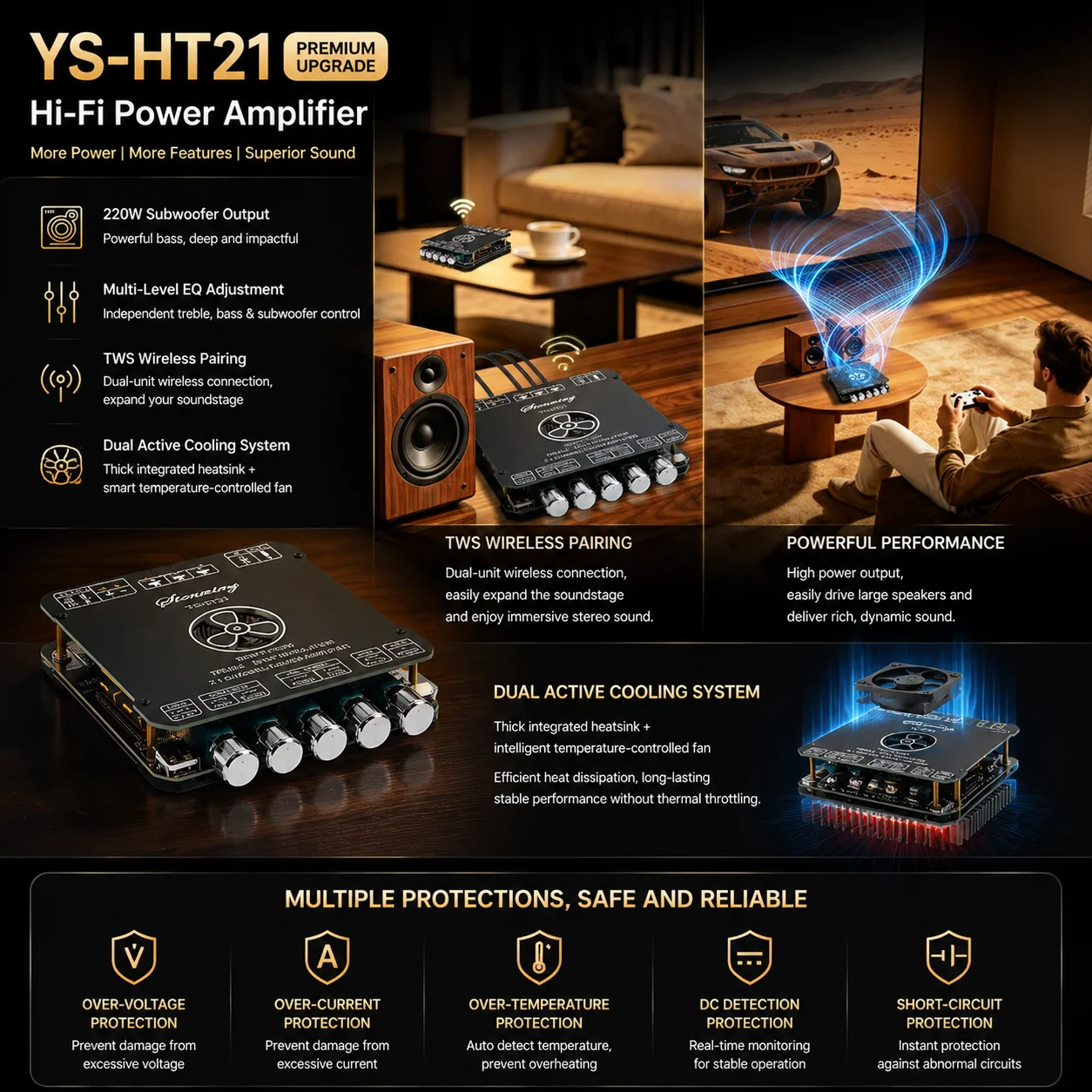 Nuova scheda amplificatore YS- - Home Cinema Bluetooth 5.1 recensione e prezzo
