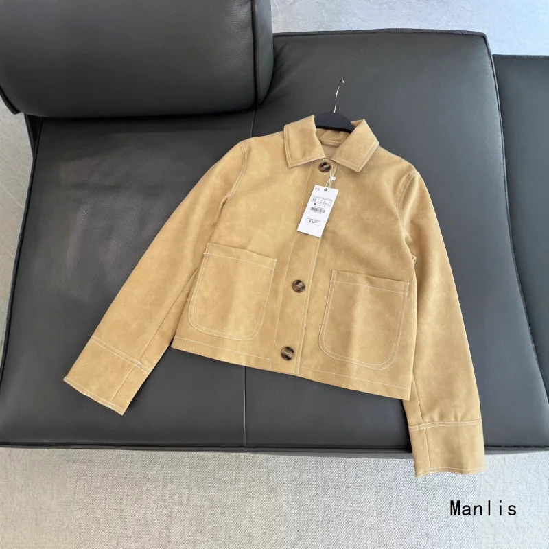 

2025New Fashionable Elegant Women's Pure Velvet Texture Leather Jacket