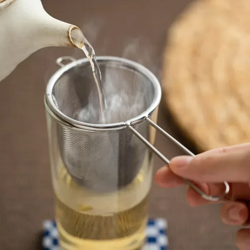 1Pc Tea Infuser With Handle Stainless Steel Coffee Flour Tea Leaf Filter Reusable Strainer Kitchen Gadget Teapot Accessories