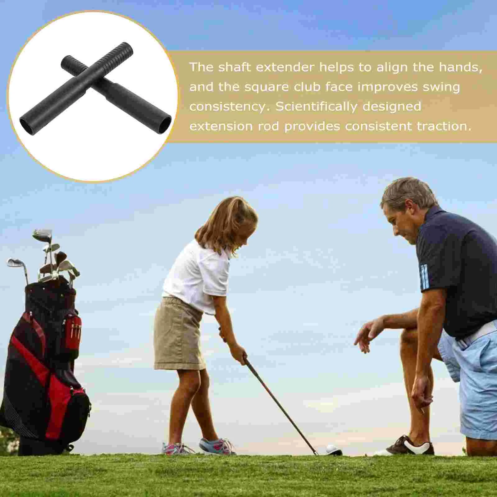2 Pcs Double Sided Tape Club Extension Golf Shaft Extender Steel Extensions Clubs Extenders Accessory Black Rod Staff - Image 6