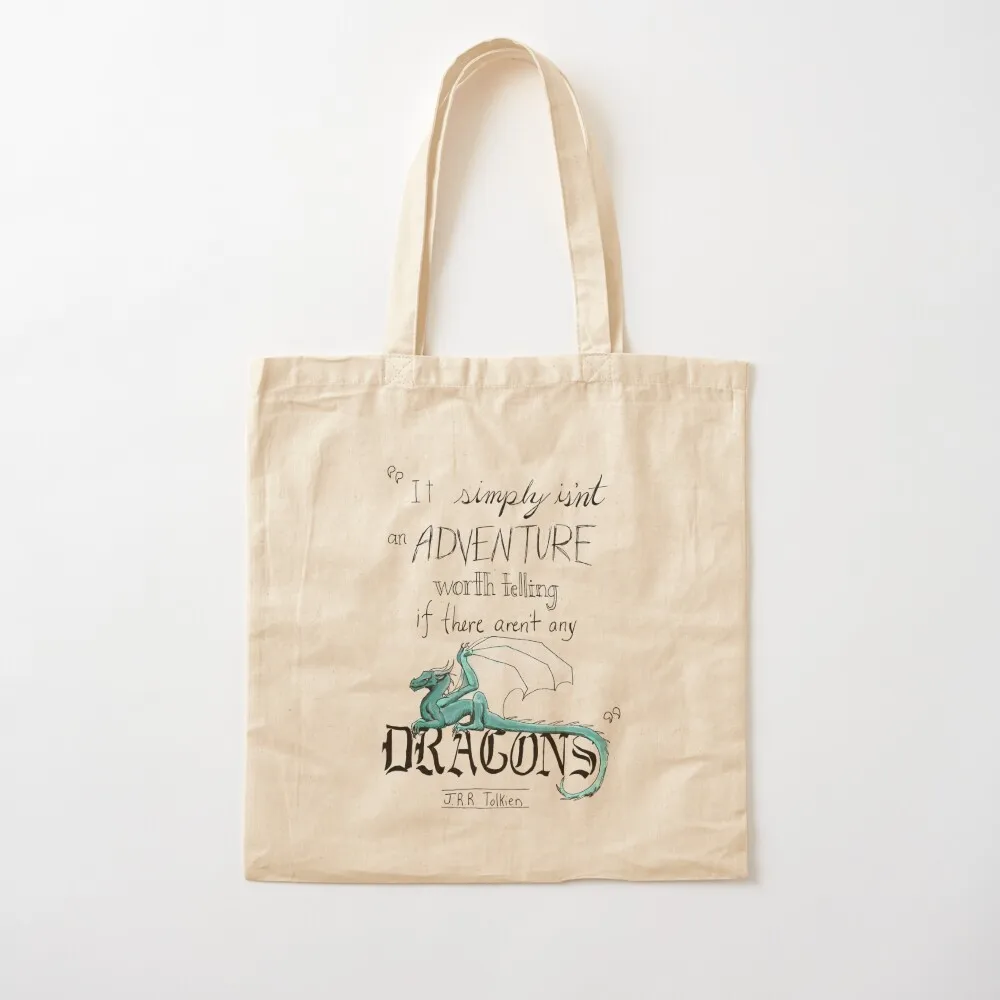 

J.R.R. Tolkien Dragon quote Tote Bag Women's shopper bag Cloth bag Canvas Tote