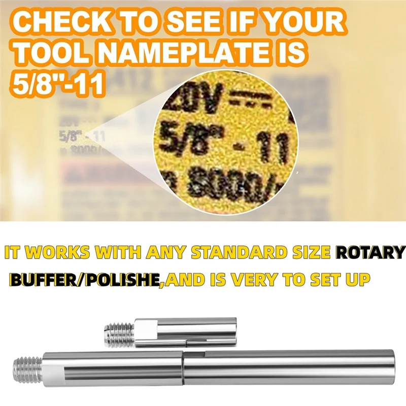 

AC23-M14 Thread Metal Extender Shaft Set Accessories Angle Grinder Attachments For Polisher Electric Polisher
