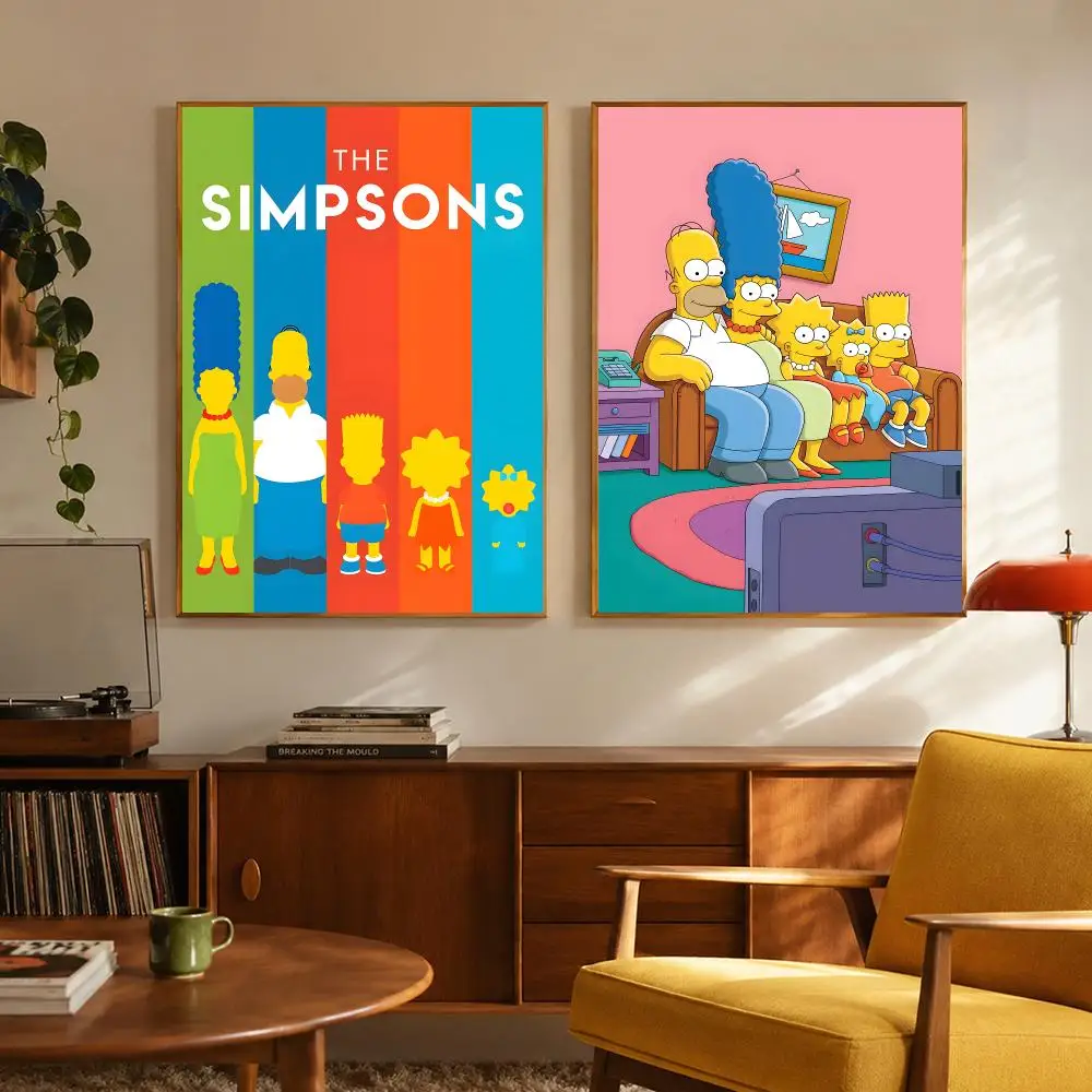 Animation Comedy T-The Simpsons Poster Digital Solvent Print Waterproof PP Fade-Resistant Wall Art Room Decor Gift