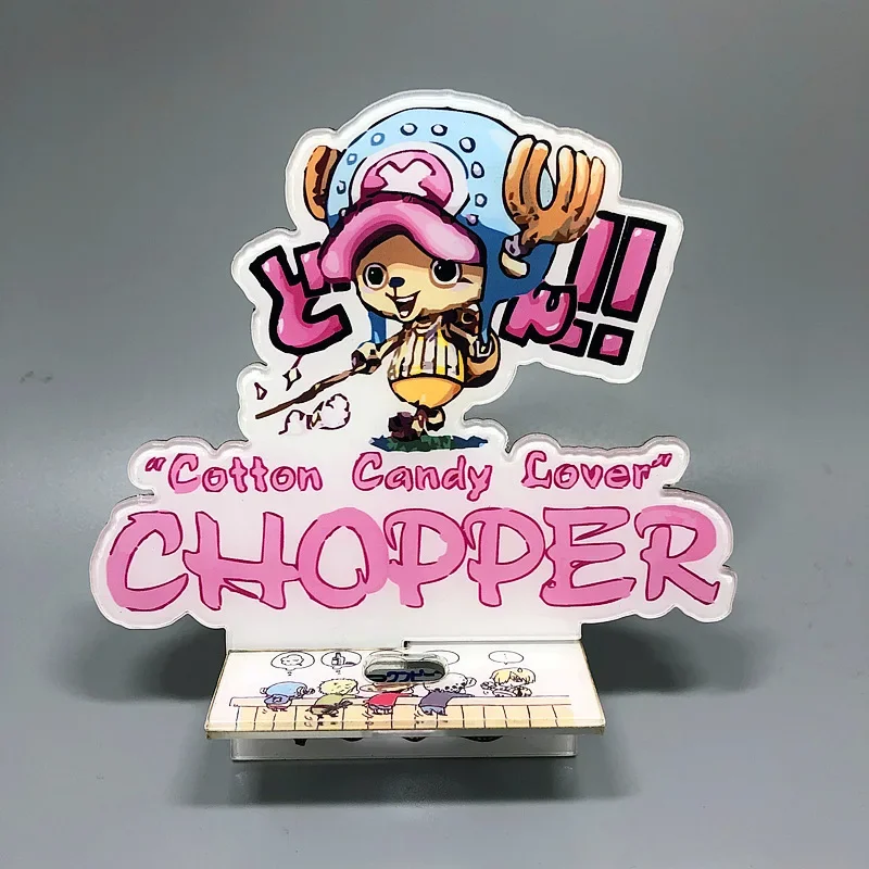 Anime uma peça suportes de telefone criatividade luffy zoro acrílico sinais de pé ornamento nami figura telefone tv stands acessórios