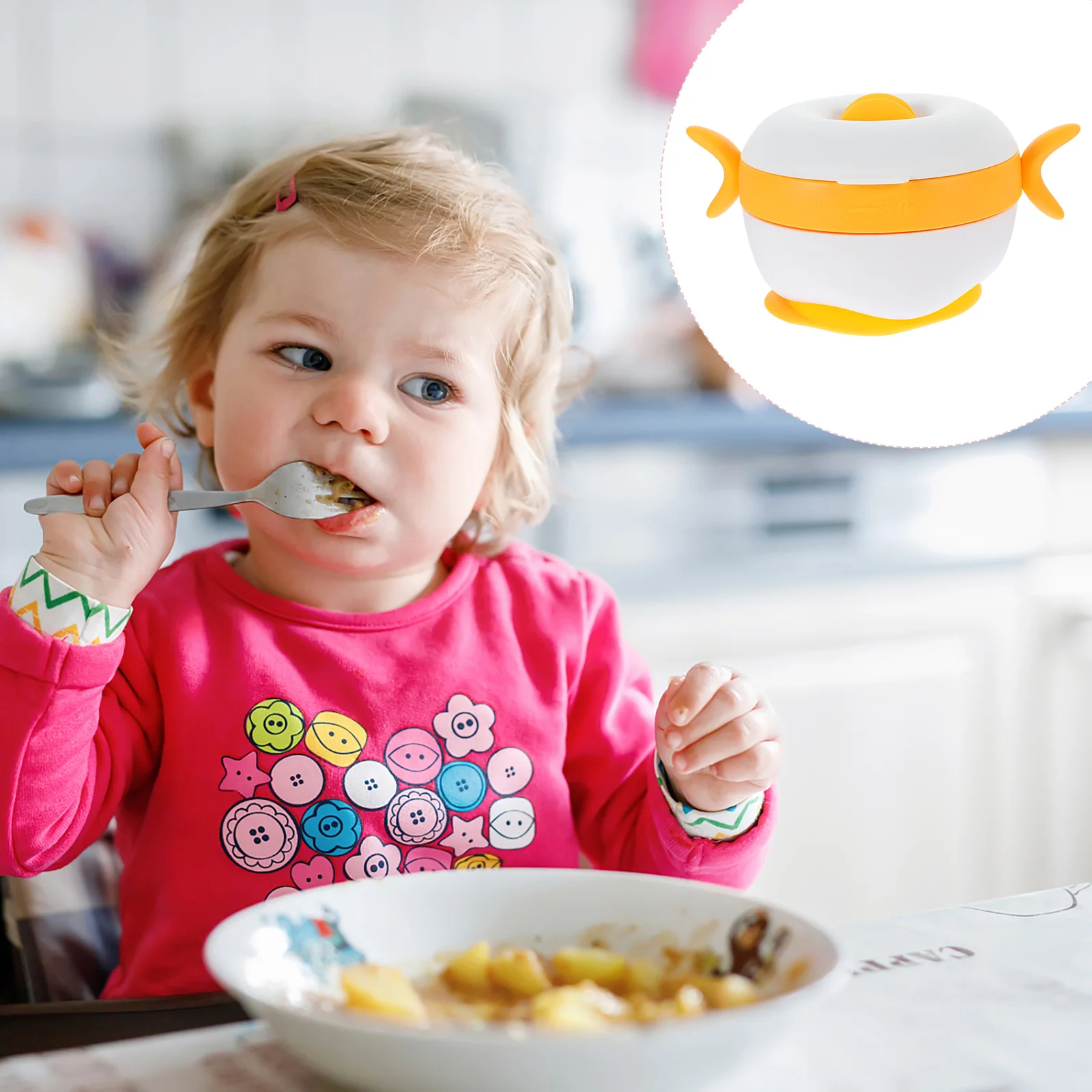 

Insulation Bowl Large Capacity Deep Bottom Handle Design Strong Tough Material Safe Thermal Serving Bowl