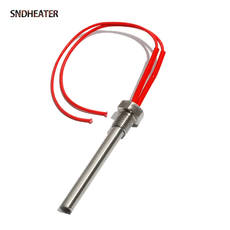 SNDHEATER 12 فولت 50 واط 24 فولت 200 واط خرطوشة كهربائية الهواء عنصر التدفئة الجافة M10 M12 M14 M16 موضوع سخان قضيب المقاومة 100 مللي متر طول