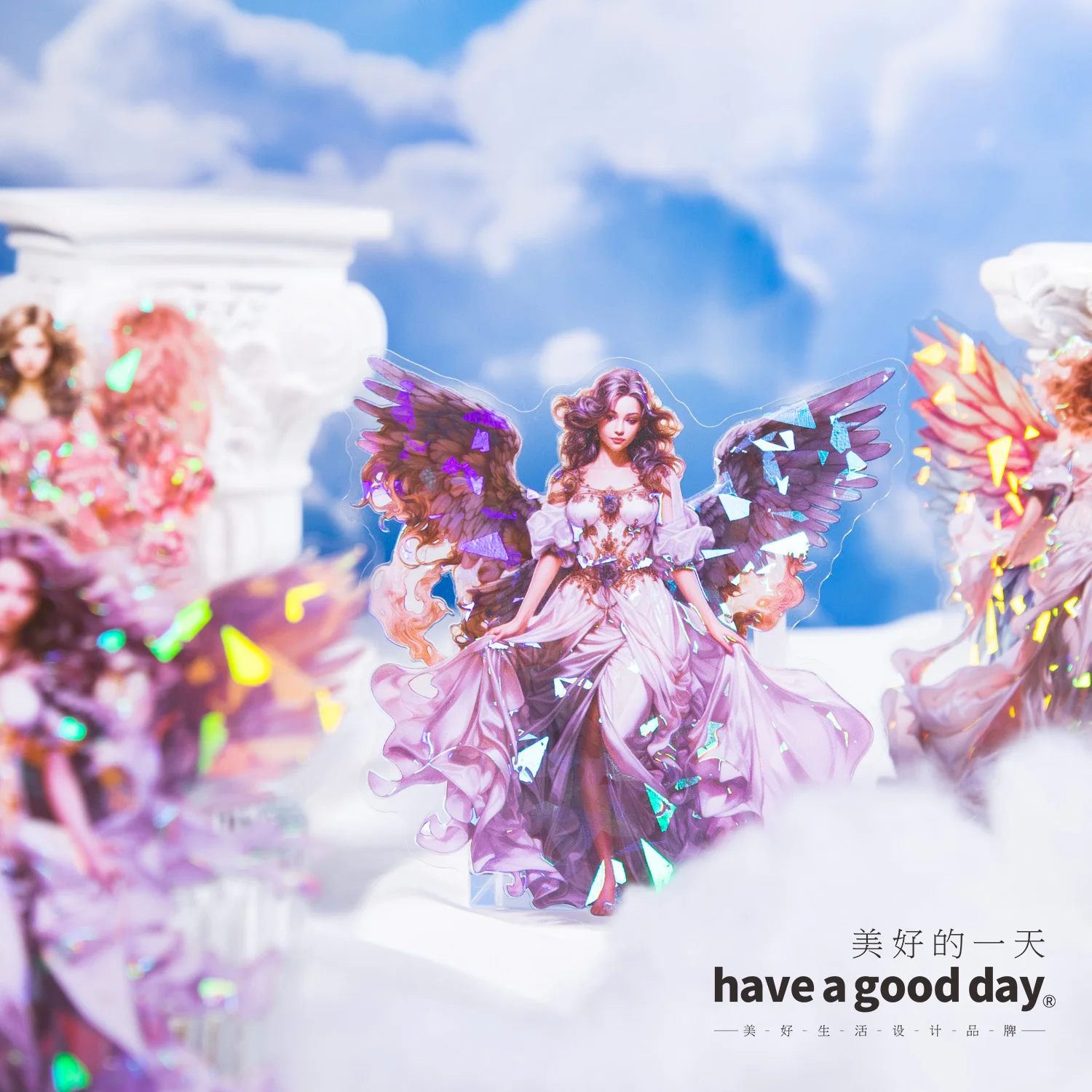 ملصقات ملاك ليزر PET ، لاصق إبداعي ، دفتر يوميات حساب يدوي ذاتي الصنع ، ملحقات سكرابوكينغ ، ملصق متنوع ، 5 * * #4