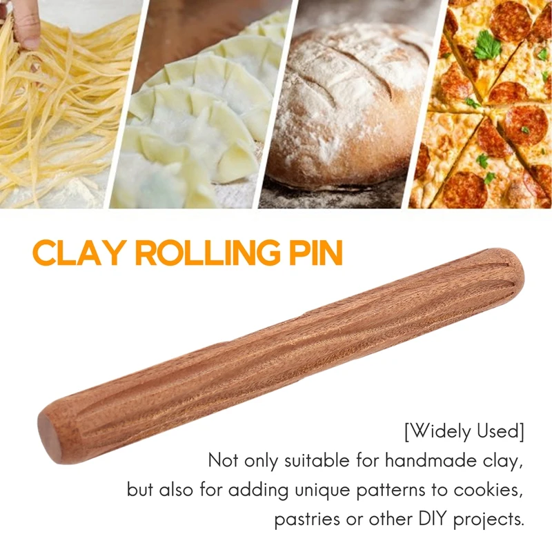 

Pottery Tools 2Pcs Clay Modeling Pattern Rollers, Cobblestone Wood Grain Pattern Clay Rolling Pin