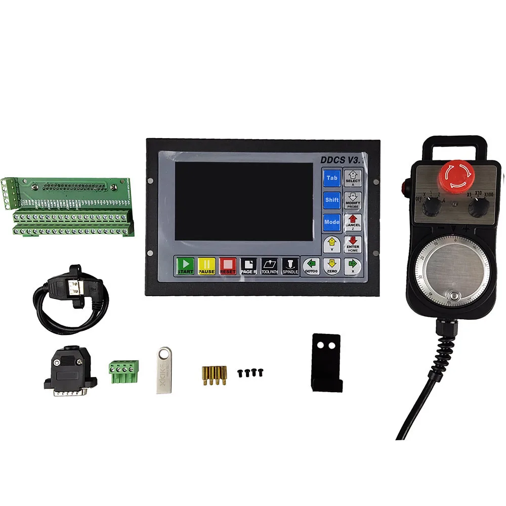 DDCSV 3,1 4 Achsen G Code CNC Offline Stand Alone Controller Für Gravur Fräsen Maschine DDCS V3.1 + 4-achse E-Stop MPG Handrad