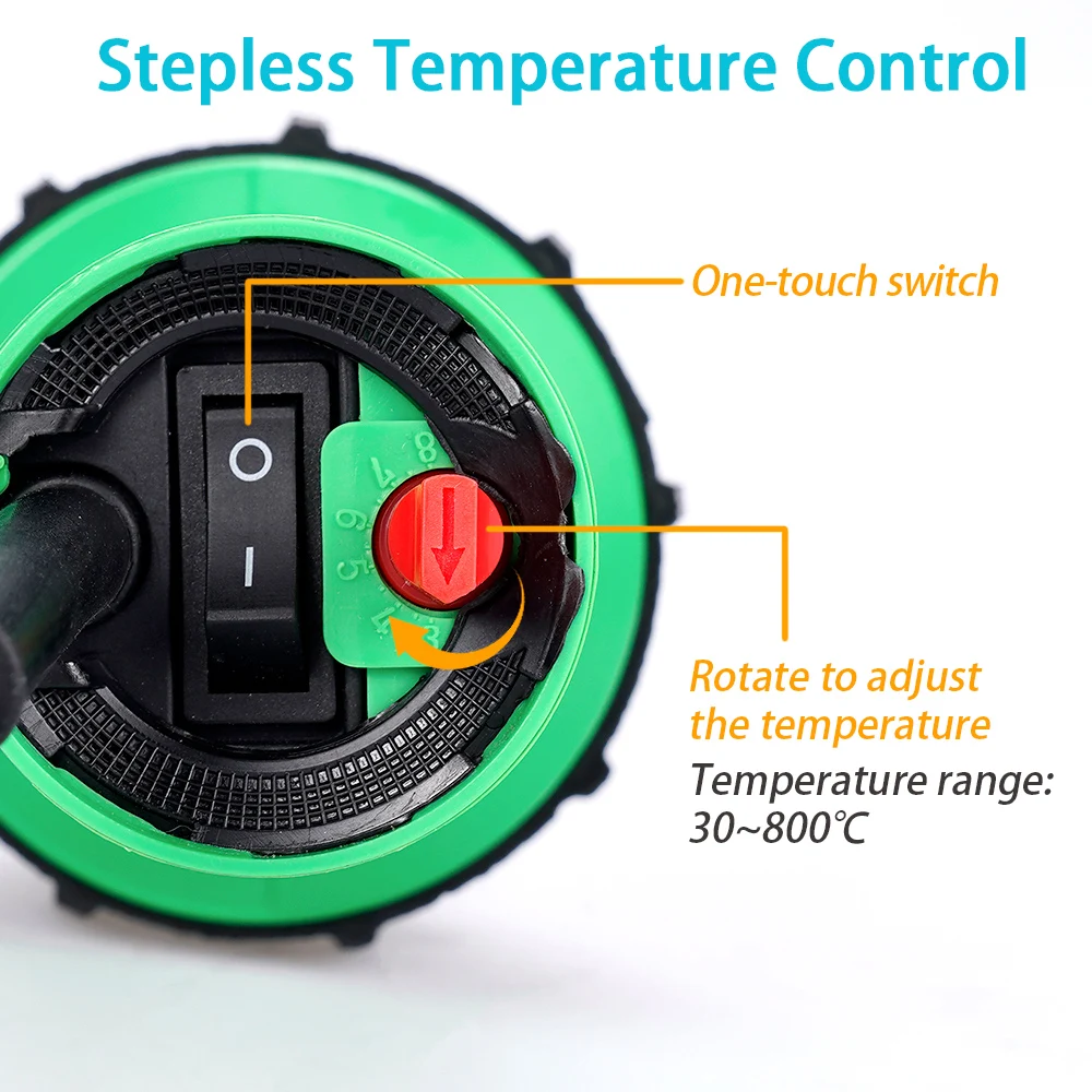 AC 220V 1600W 50/60Hz Máy Hàn Nhựa Điện Không Khí Súng Nhựa Súng Hàn + làm Nóng Core + Đầu Dẹp Phụ Kiện