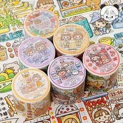 Kawaii Cartoon Girl Daily Life Collection Decorative Adhesive Tape Masking Washi Tape Diy Scrapbooking Sticker Label Stationery