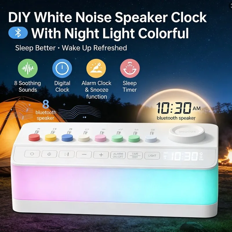 Multifunctional scene bluetooth speaker color night light with sleep white noise with sleep bedroom decorative light