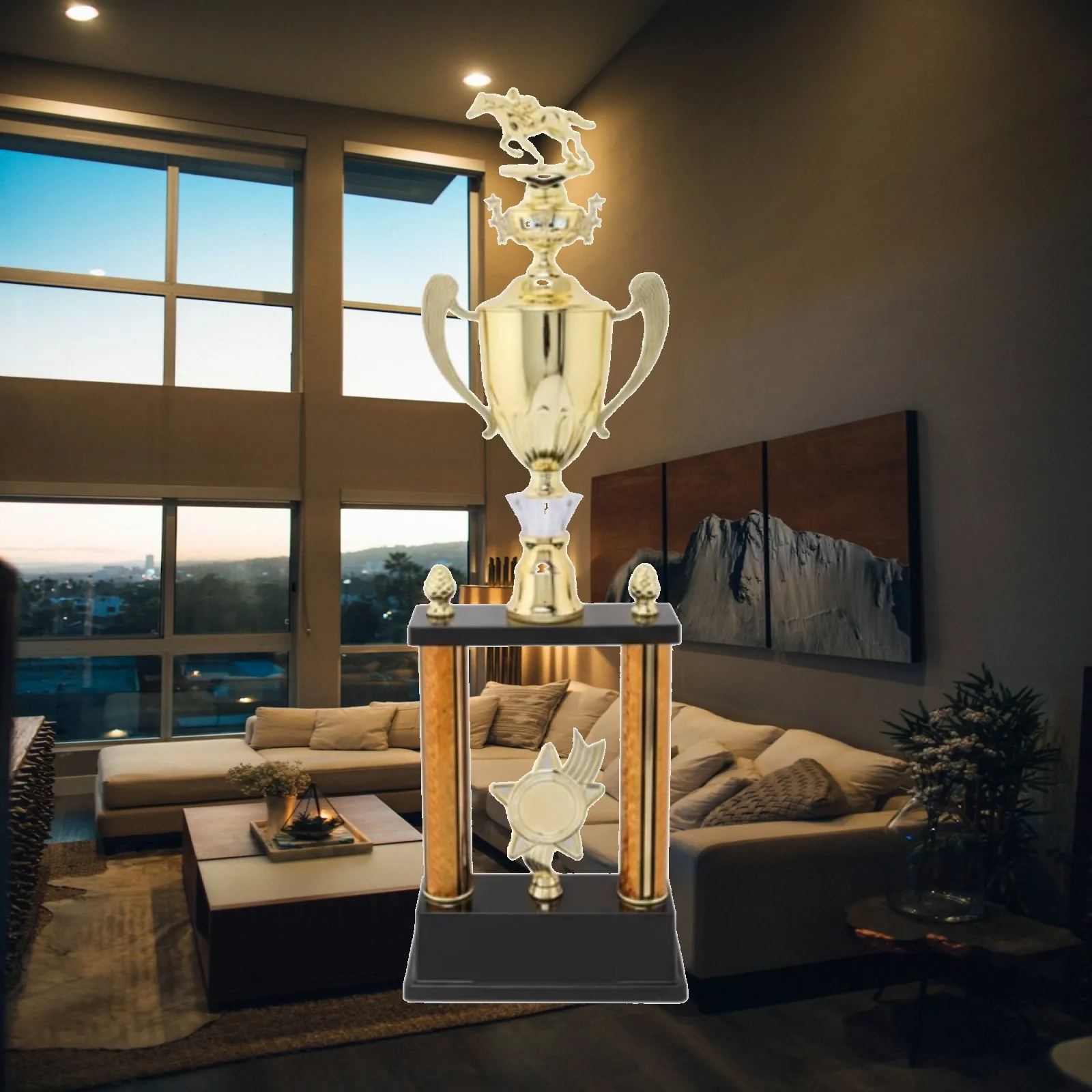 Horse Racing Trophy Cup for Winner Award Plastic Statue for Equestrian Event Keepsake Decoration