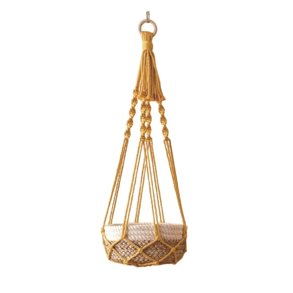 Fashion Macrame Plant Hanger Flower Pot Planter Hanger Wall Decor Courtyard Garden Hanging Planter Hanging Basket