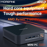 MOREFINE S500+ AMD Ryzen Mini PC R7 6810U CPU Windows11 Pro Dual R45*2 LAN NVMe SSD Gaming PC HD DP Type-C WiFi Desktop Computer