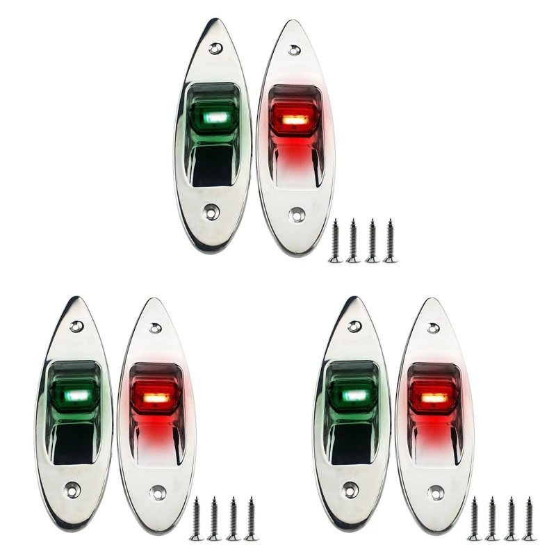 3X LED Two-Color Signal Lights Marine Universal Navigation Lights Navigation Lights Boat Supplies