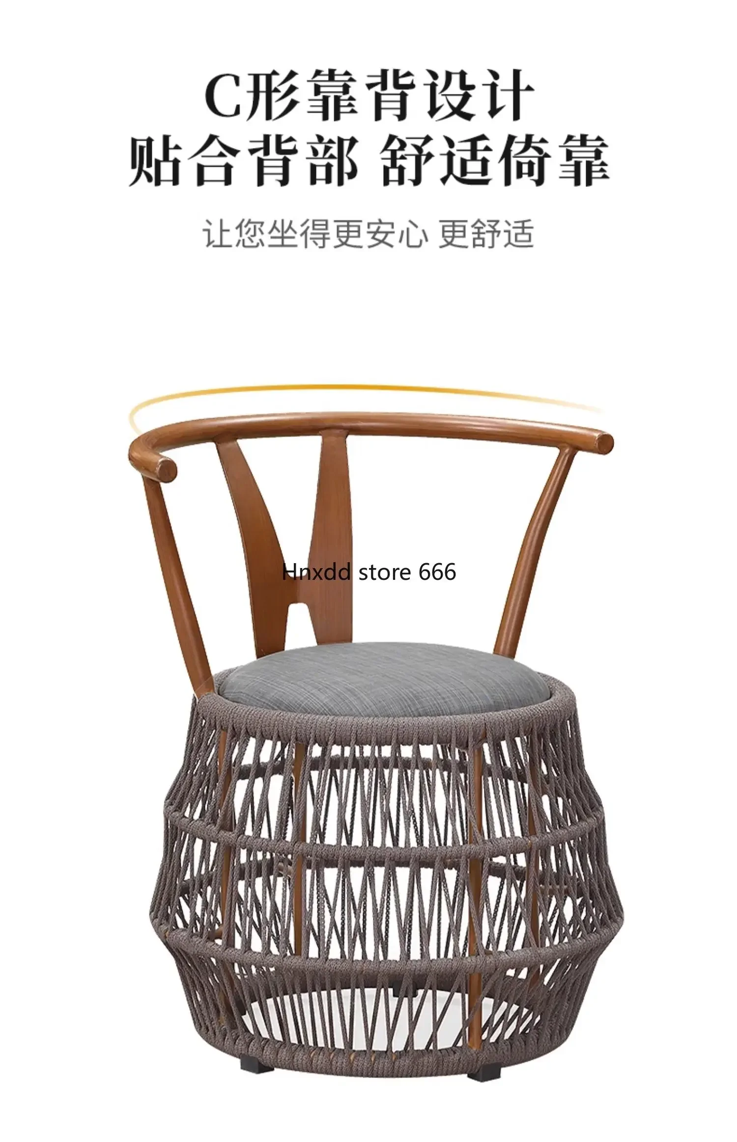 Balcony table and chair three-piece combination leisure home coffee table small rattan courtyard outdoor