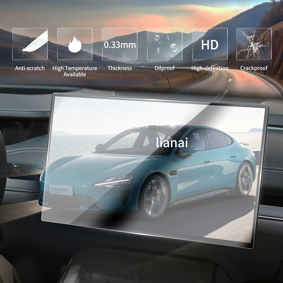 Carplay واقي للشاشة الزجاج المقسى طبقة رقيقة واقية الملاح السيارات ملصقات السيارات اكسسوارات ل 24 الدخن SU7