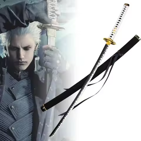 40inch Yamato Katana Devil May Cry 5 Vergil Sword Anime Cosplay Prop Wooden Ninja Knife Real Sized Japanese Katana Samurai Sabre