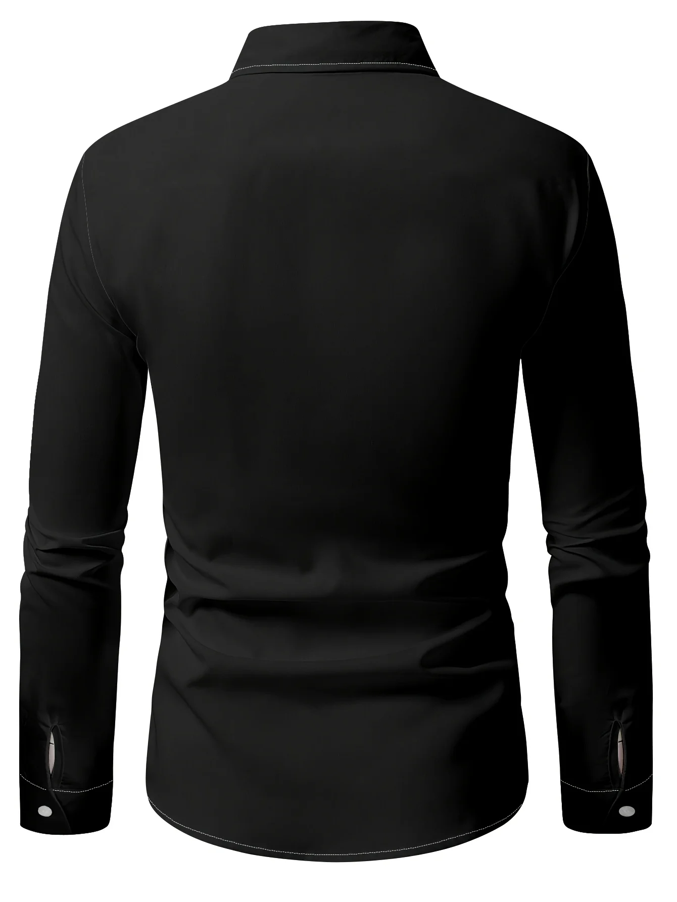 Men Golden Tribal Totem Flame Print Long Sleeve Shirt Turn‑Down Collar Button‑Up Polyester Party Blouse