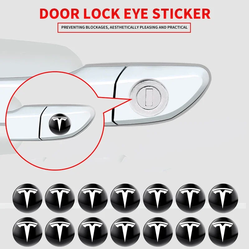 2/5/10Pcs Car Door Keyhole Sticker For Teslas Model 3 Model S X Y Style Roadster Invader Coil Mod WYE K80 Auto Accessories