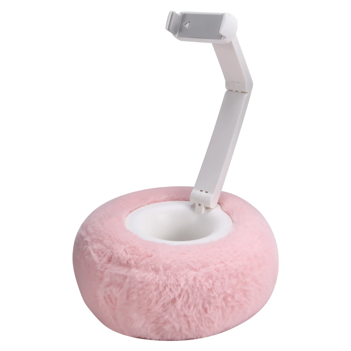 BAAE Plush Pillow Phone Tablet Bracket Desktop Stand Adjustable Length Angle for Video Chat Lazy Tablet Holder Pink