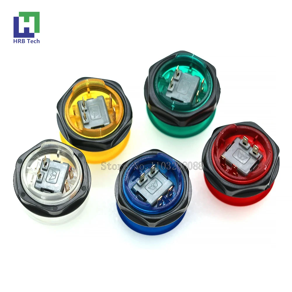 5PCS 28mm 12V original Baolian LED Illuminated Light Push Button 4PIN Microswitch Video Arcade Joystick Game Machine Cabinet DIY