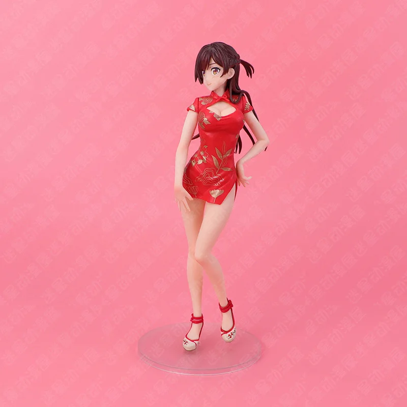 24cm Anime Rental Girlfriend Figure Ichinose Chizuru Cheongsam Girl PVC Action Figure Toy Mizuhara Chizuru Collection Model Doll