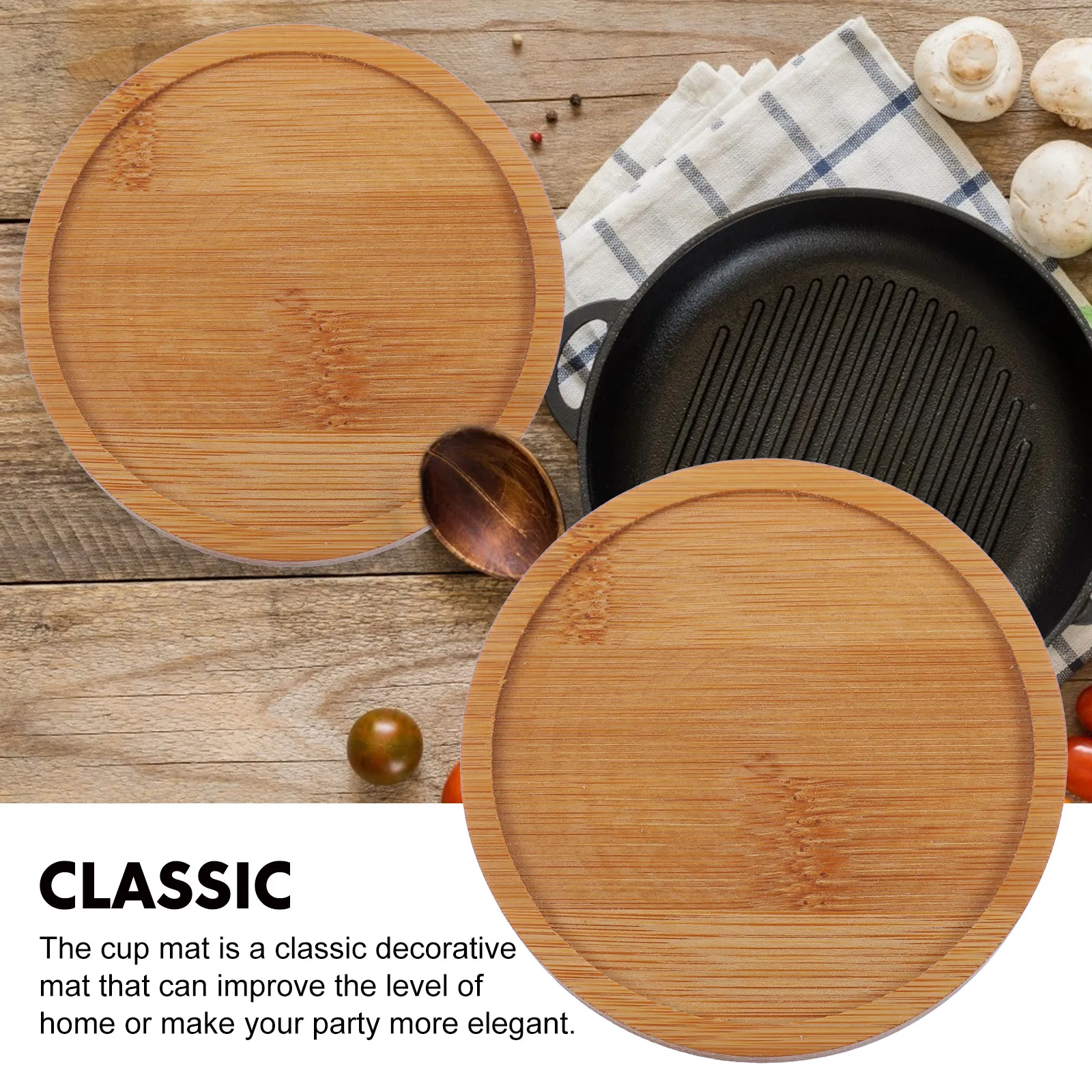 

6Pcs Bamboo Coaster Creative Cup Cushion Non-Skid Mug Mat Heat Insulation Pad Teacup Coaster Bamboo Cup Cushion