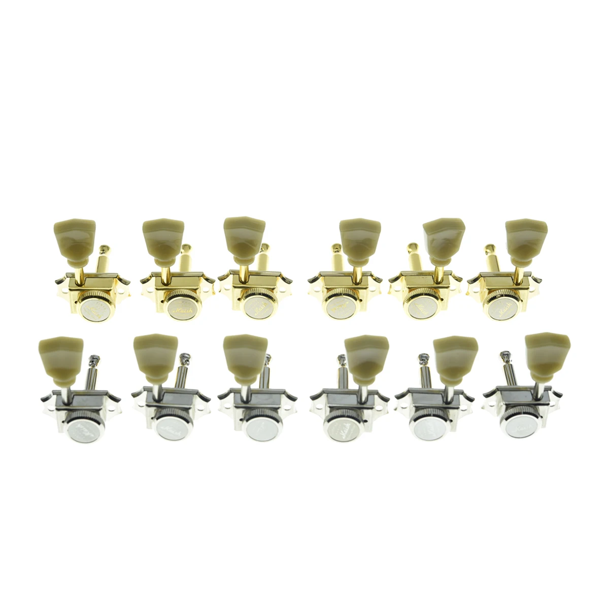 Dopro 3L3R Vintage Style Locking Tuners Tuning Keys Lock Guitar Tuning Machine Heads Fits Les Paul Gold with Keystone Button