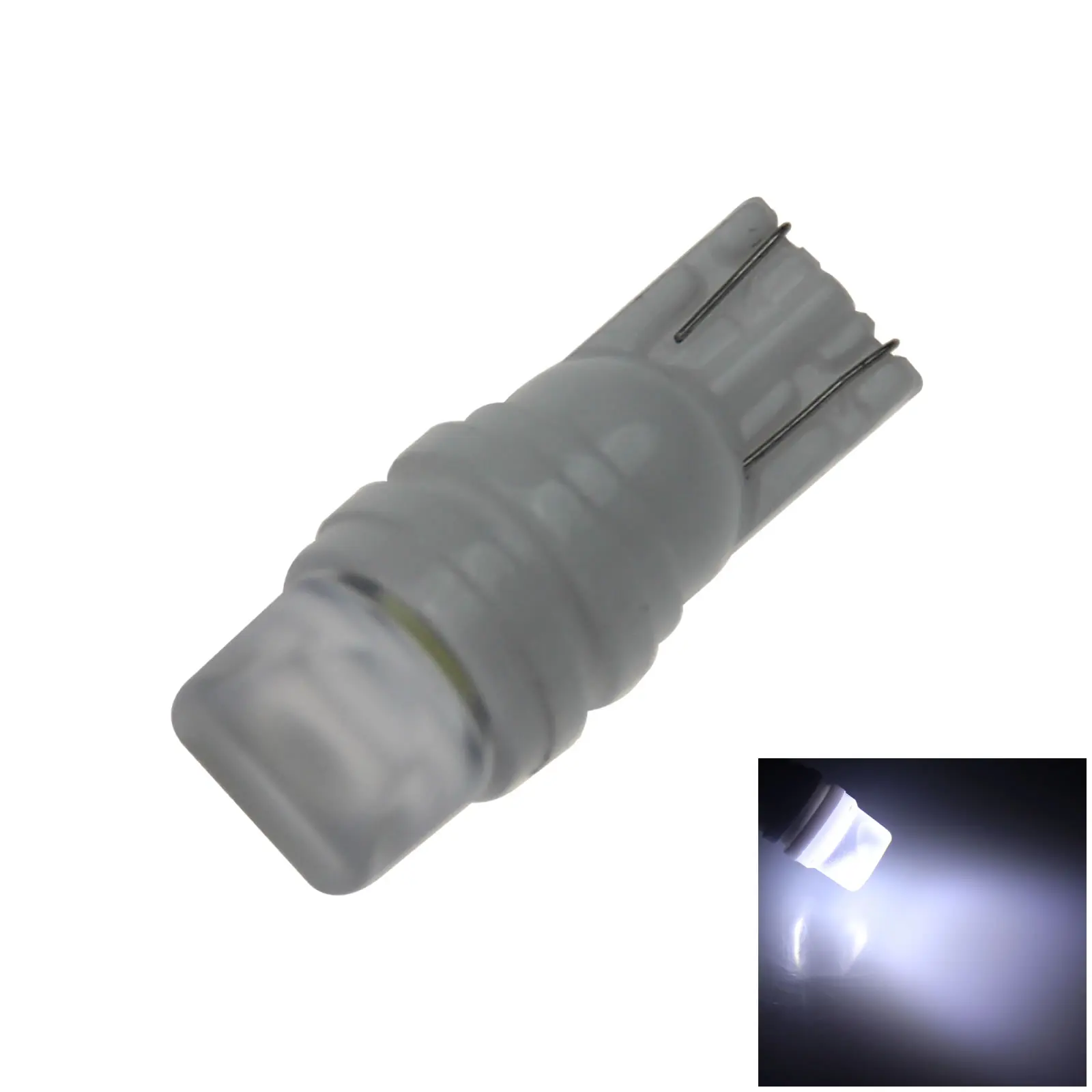 1x White Auto T10 W5W Wedge Light Parking Bulb Ceramic 2 Emitters 5630 SMD LED 585 655 656 Z20435