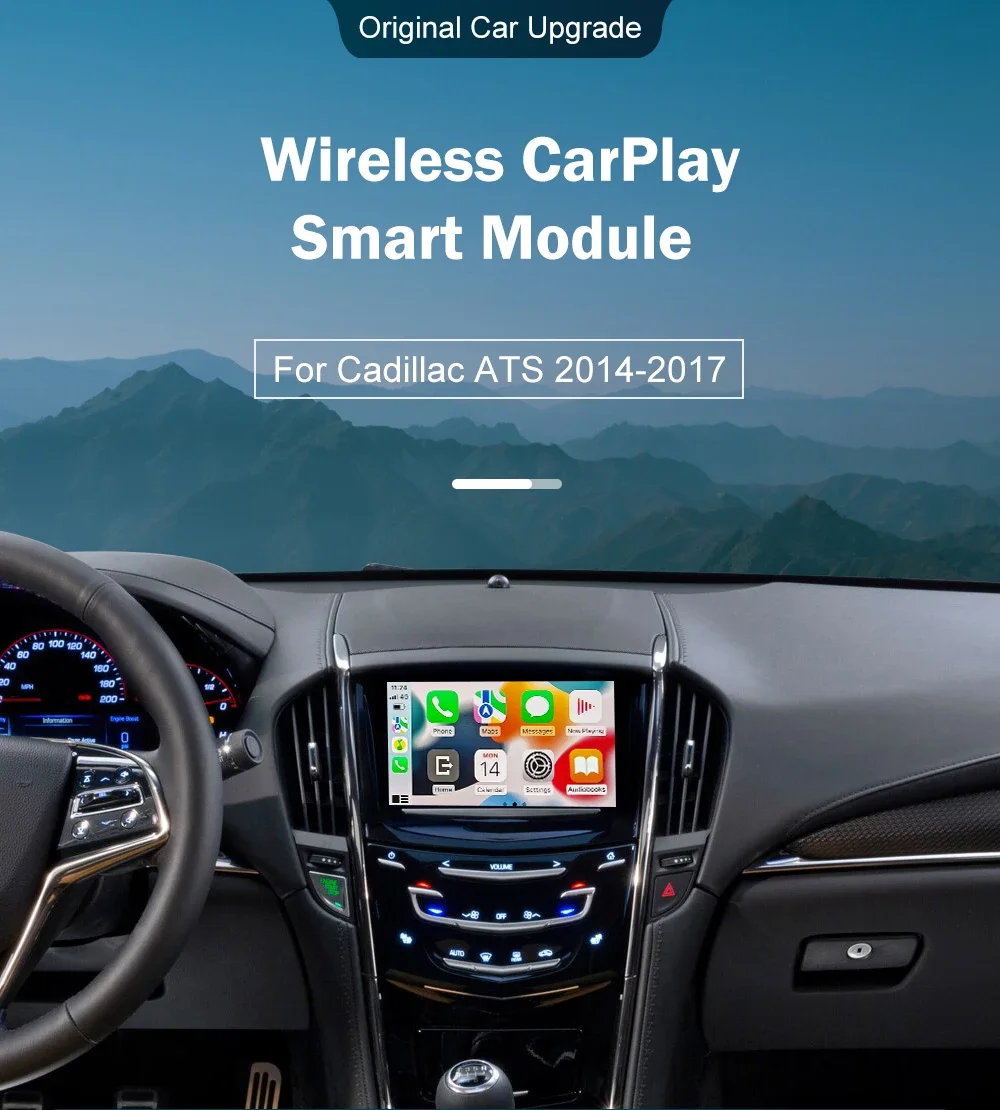 Wireless Apple CarPlay Android Auto Interface Box For Cadillac ATS CTS XTS XT5 SRX Escalade 2014-2019 CUE System Upgrade GPS DSP