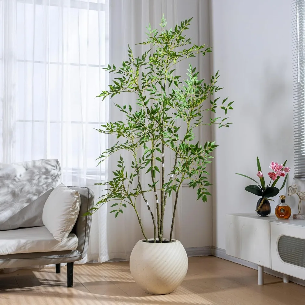 

A 6-foot Long Artificial Bamboo, Artificial Indoor Plants, and A Realistic Artificial Potted Plant with Over 800 Leaves