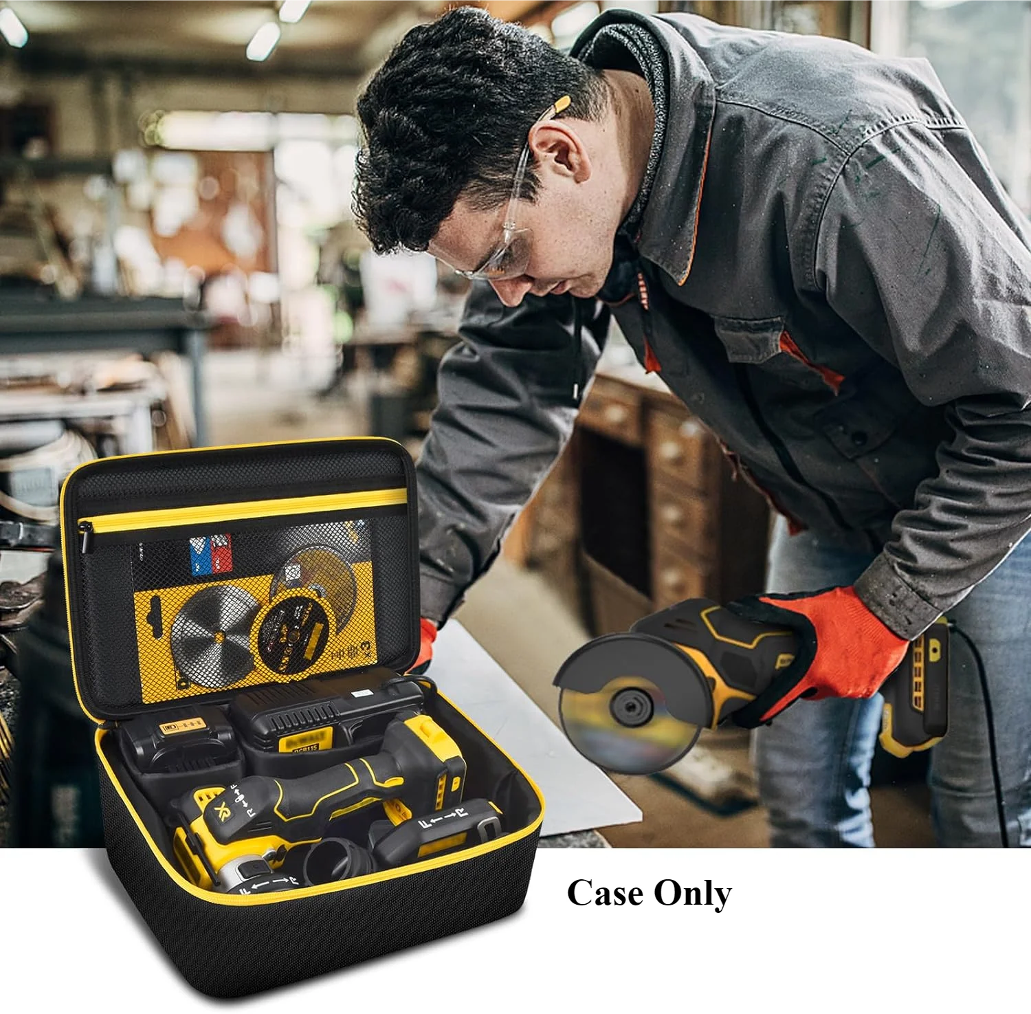 Bag Compatible with DEWALT 20V MAX Cut Off Tool 3 in 1 Brushless (DCS438B), Storage Case Carrying Holder Organizer