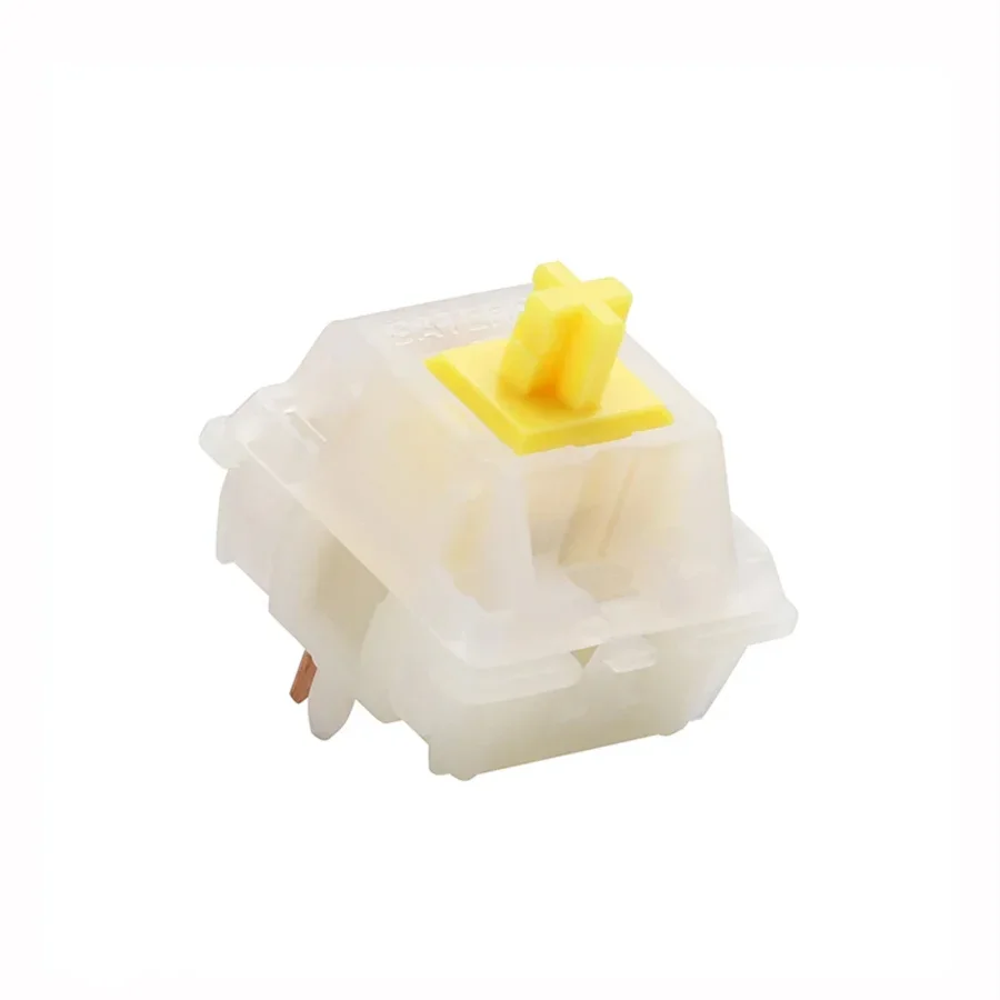 Interruptor amarillo con tapa Gateron/interruptores lubricados de fábrica de amarillo lechoso para personalización de teclado mecánico