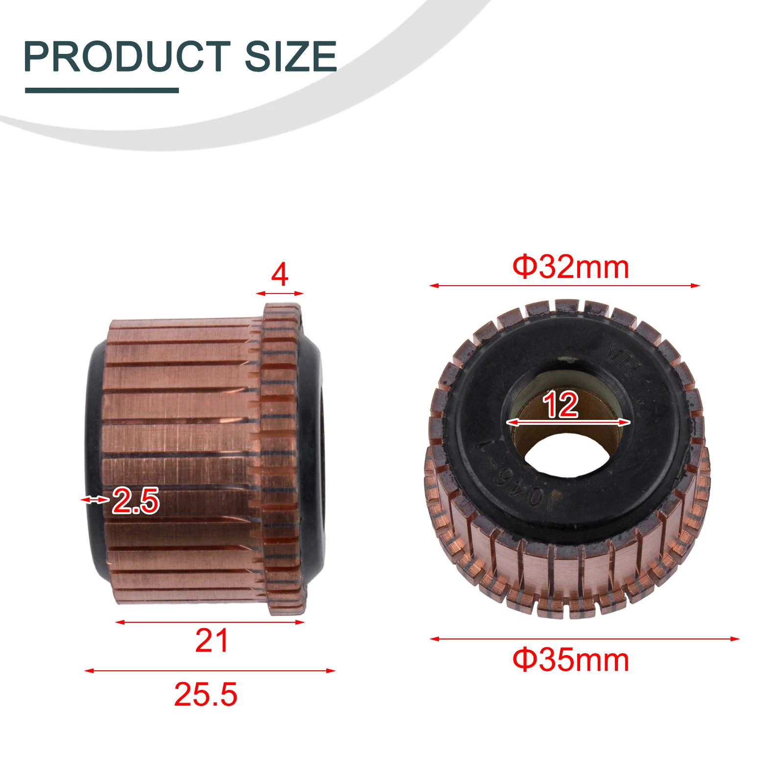 Angle Grinder Part Commutator Motors Drives Industrial Automation 32*12*21 25.5 mm Brand New Copper Copper Tone Groove Type