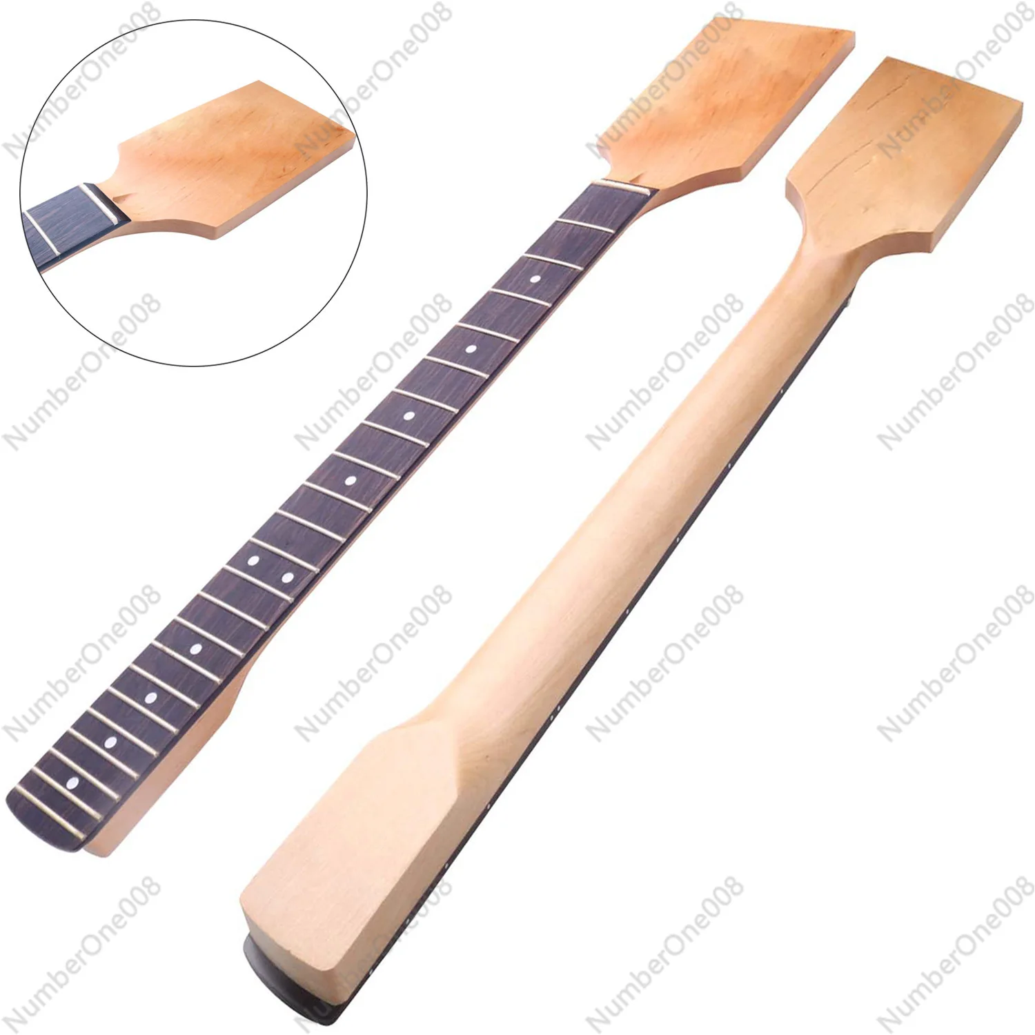 DIY Electric Guitar Neck, Blank Neck, Guitar Handle Head 22 Pins Rose Wood Fretboard, Guitar Making Neck